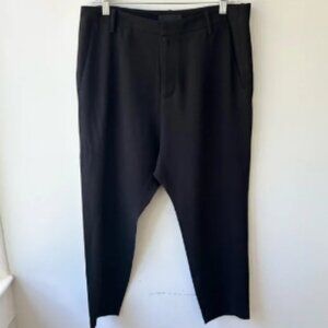 Nili Lotan black cropped slouchy high rise acetate pants